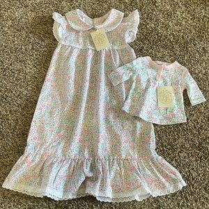 The Beaufort Bonnet Company Angel Sleeve Goldie Locks Gown 4T with doll gown